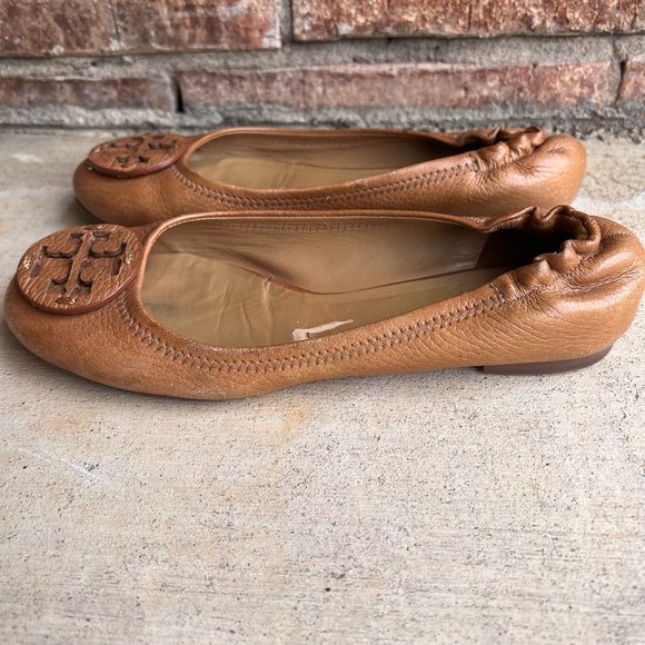 Tory Burch Tan Leather Flats - Picture 1 of 14